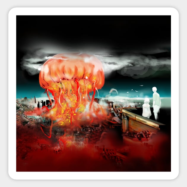 Atomic Jazz glorious jellyfish explosion Sticker by sandpaperdaisy